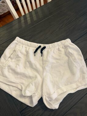 PINK Victoria's Secret White Terry Drawstring Lounge Shorts
